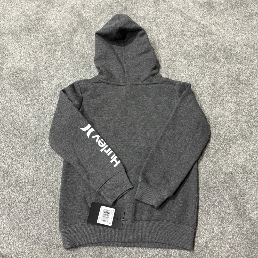 NWT Hurley Floral Charcoal Heather Pullover Hoodie with Pocket boys size 7 - Picture 7 of 7